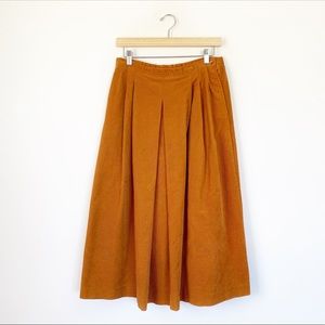 Vintage Weathervane Orange Corduroy Midi Skirt